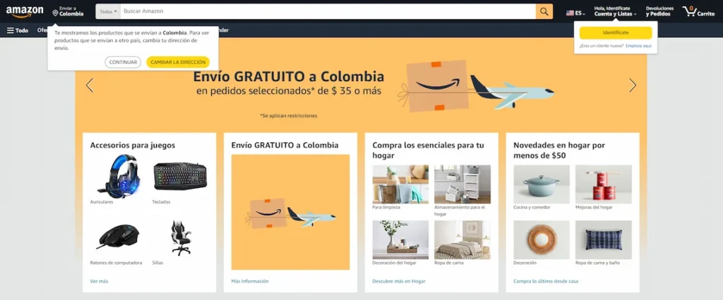 Muestra como comprar con sistecredito en Amazon